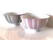 Photo2: Ricebowl　Wave＆Stripe　LightGrape　/　御飯茶碗　青海波と幅広縦縞　薄葡萄色 (2)