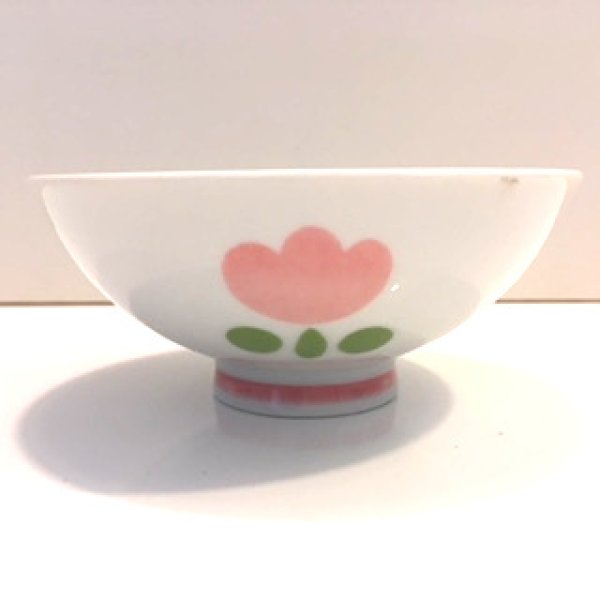 Photo1: Ricebowl　Tulip pink　/　御飯茶碗　チューリップ (1)