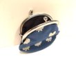 Photo2: がまぐち（小）　丸型フラットタイプ/Coin purse　Roundbase・Flat type　Butterfly　Blue (2)