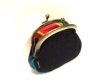 Photo2: まち付きがまぐち丸型フラットタイプ/Coin purse　Roundbase with gusset Black＆Jade (2)