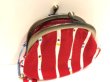 Photo2: がまぐち（小）　丸型フラットタイプ/Coin purse　Roundbase・Flat type　WaveStrip Red with Charm (2)