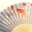Photo2: Folding Fan 21cm　　Goldfish Gray/ 　デザイン扇子 流水金魚　灰　21cm (2)
