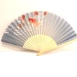 Photo1: Folding Fan 21cm　　Goldfish Gray/ 　デザイン扇子 流水金魚　灰　21cm (1)